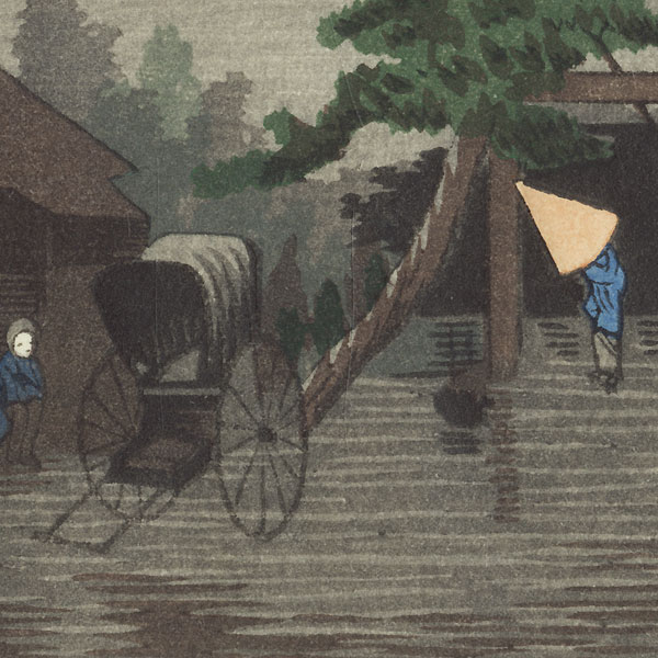View of Umewaka Shrine in the Rain by Yasuji Inoue (1864 - 1889)