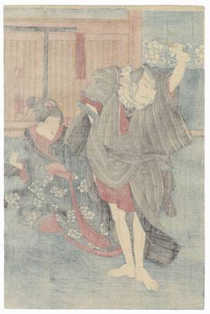 Scene from Kotoba no hana momiji no sakari, 1849 by Kuniyoshi (1797 - 1861)