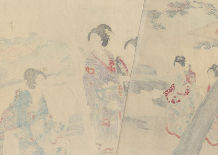 Viewing Maple Leaves by Chikanobu (1838 - 1912)