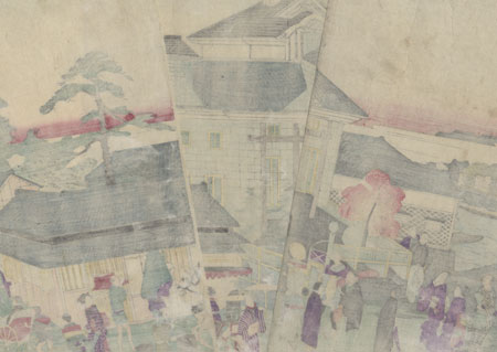 Rough Sketch of the Mitsui Exchange Bank at Kaiun Bridge, Kabuto-cho by Ikkei (active circa 1870s)