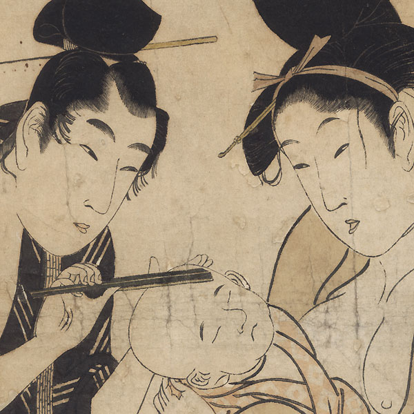 Shaving the Baby's Head, circa 1802 by Utamaro (1750 - 1806)