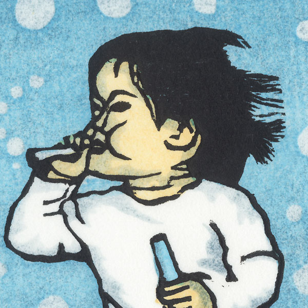 Child Blowing Bubbles, 2015 by Hirokuni Aizawa (born 1946)