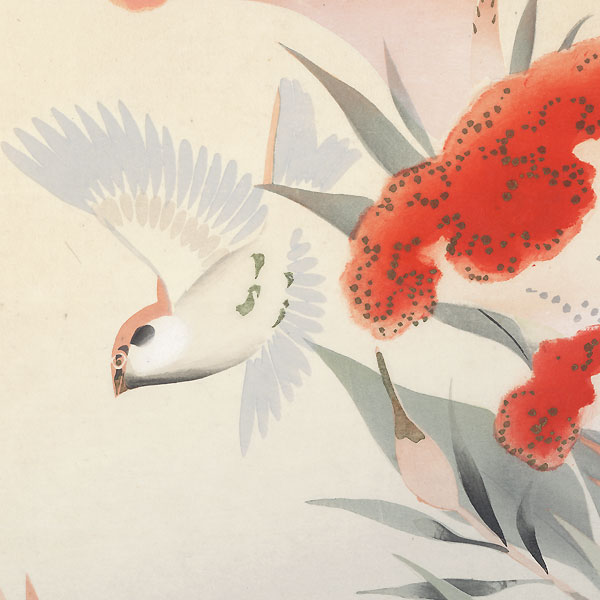 Sparrow and Cockscomb, circa 1925 - 1935 by Endo Kyozo (1897 - 1970)