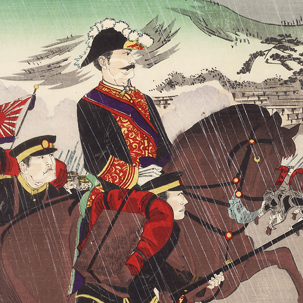Minister Otori Escorts the Korean King into the Castle, 1894 by Chikanobu (1838 - 1912)