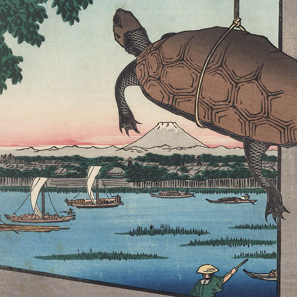 Mannen Bridge, Fukagawa by Hiroshige (1797 - 1858)