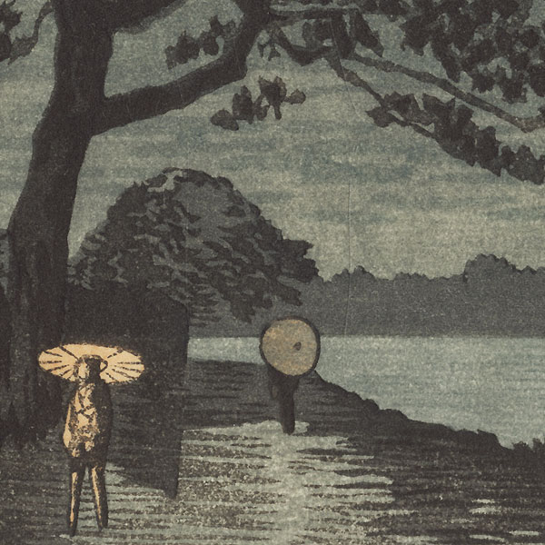Gohonmatsu Pine by Moonlight in the Rain by Yasuji Inoue (1864 - 1889)