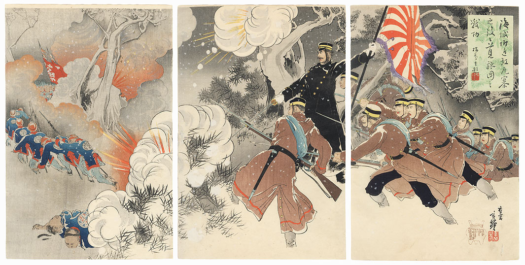 Battle in the Snow by Toshihide (1863 - 1925)