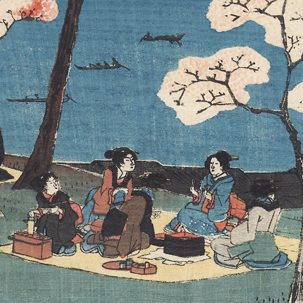 Amusements at Goten-yama, circa 1832 - 1834 by Hiroshige (1797 - 1858)