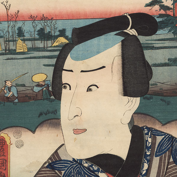 Maisaka: Ichimura Uzaemon XII as Komachiya Soshichi by Toyokuni III/Kunisada (1786 - 1864)
