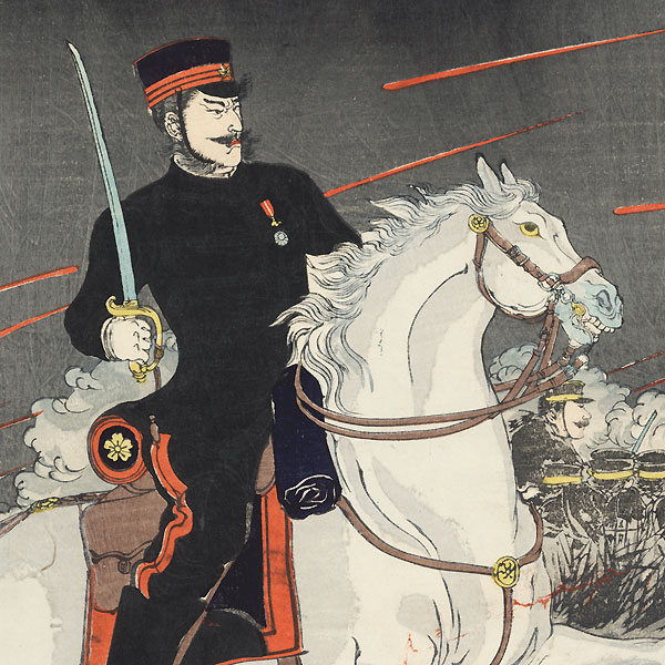 Night Battle during the Sino-Japanese War, 1894 by Kokunimasa (1874 - 1944)