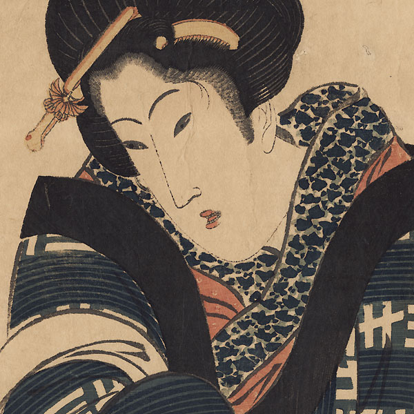 Geisha Holding a Lantern Kakemono, circa 1820 -1835 by Eizan (1787 - 1867)