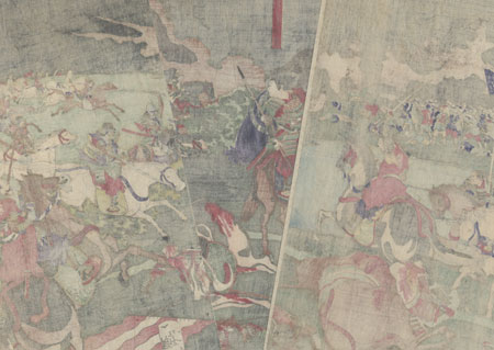 The Brave Fight of Shimura Seizo at the Great Battle of Aneganami from the Taiheiki, 1868 by Yoshitoshi (1839 - 1892)