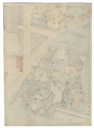 Unhappy Samurai in a Palanquin by Yoshitaki (1841 - 1899)
