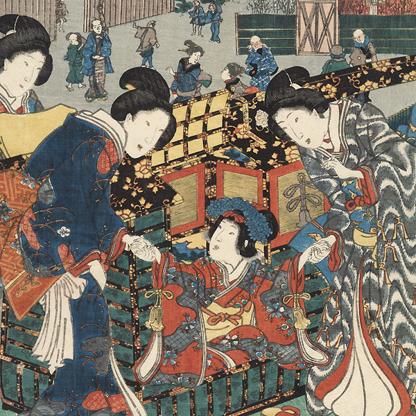 Prince Genji Viewing Plum Blossoms, 1853 by Toyokuni III/Kunisada (1786 - 1864)