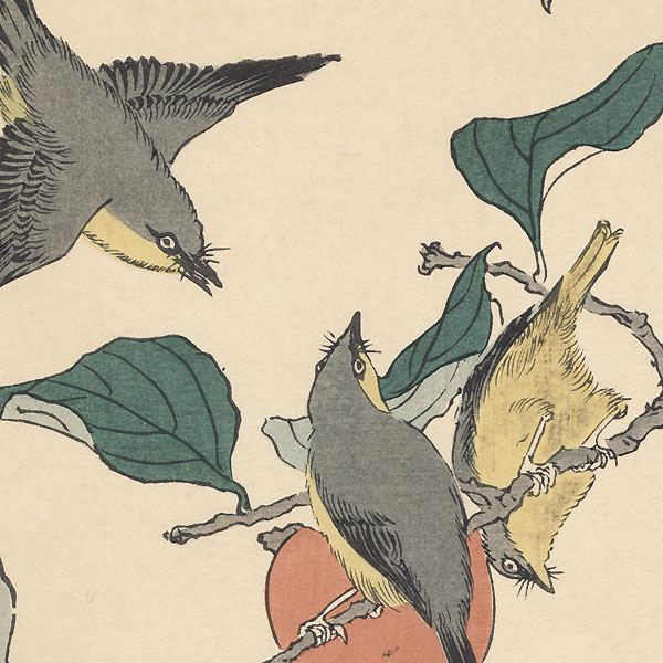Birds and Persimmon Tree by Shigemasa (1739 - 1820)