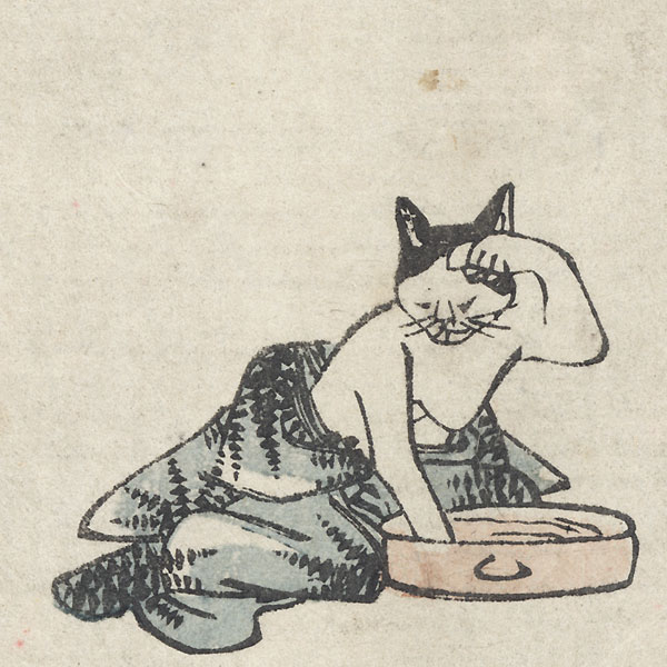 Cat Beauty; Dancing Pot by Hiroshige (1797 - 1858)