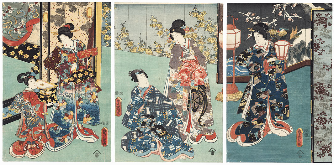 Prince Genji and Beauties, 1847 - 1852 by Toyokuni III/Kunisada (1786 - 1864)