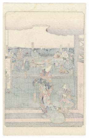Tora Gozen at the Banquet of Wada no Yoshimori by Hiroshige (1797 - 1858)