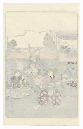 Soga Juro Sukenari and Soga Goro Tokimune with Their Mother by Hiroshige (1797 - 1858)