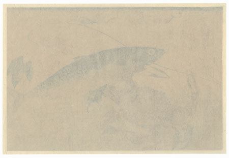 Mackerel, Crab, and Morning Glory by Hiroshige (1797 - 1858)