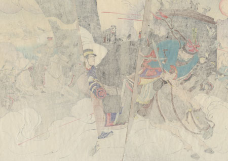 Land and Sea Attack on Weihaiwei, 1895 by Toshiaki (1864 - 1921)