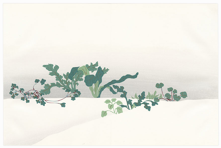 New Greens in Snow by Kamisaka Sekka (1866 - 1942) 