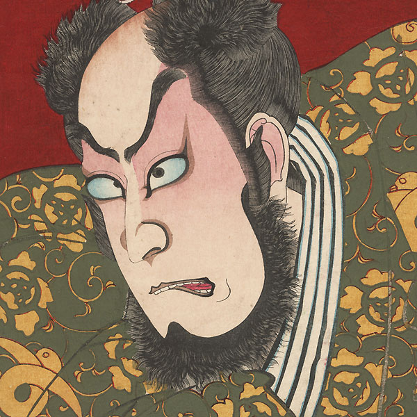 Metal at Bain (Umajirushi): Ichikawa Danjuro as Shibata Katsuie by Yoshitoshi (1839 - 1892)