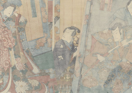 Scene from Hatsu-momiji Ogura no Shikishi, 1854 by Toyokuni III/Kunisada (1786 - 1864)