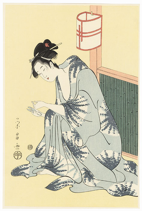 Beauty After a Bath by Eisho (active circa 1790 - 1799) 