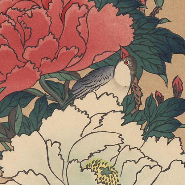 Peonies and Bird by Hiroshige (1797 - 1858)