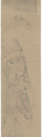 Ono no Komachi Praying for Rain Pillar Print by Toyonobu (1711 - 1785)