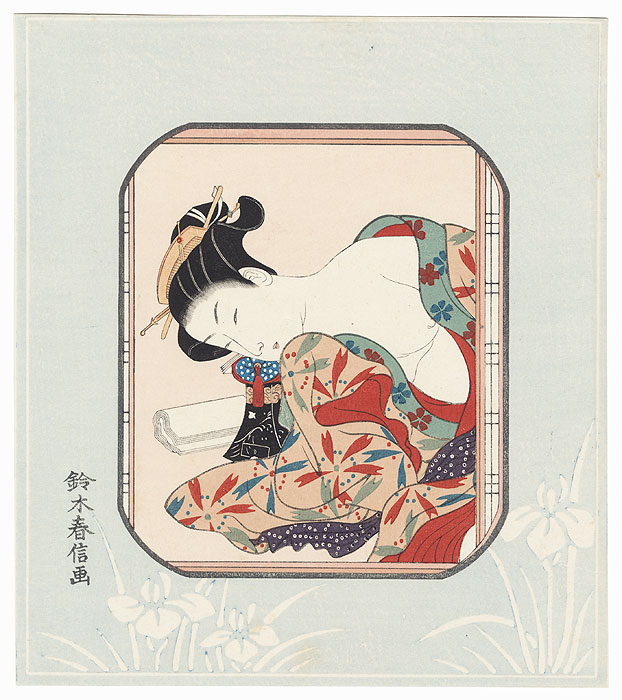 Pillow Print by Harunobu (1724 - 1770)