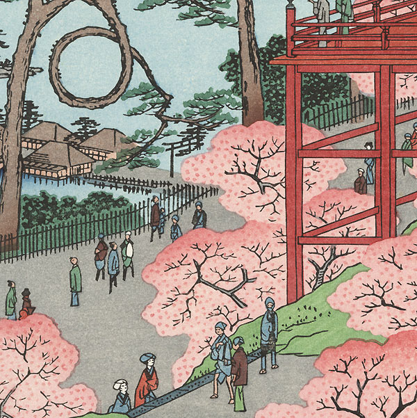 Kiyomizu Hall and Shinobazu Pond at Ueno by Hiroshige (1797 - 1858)