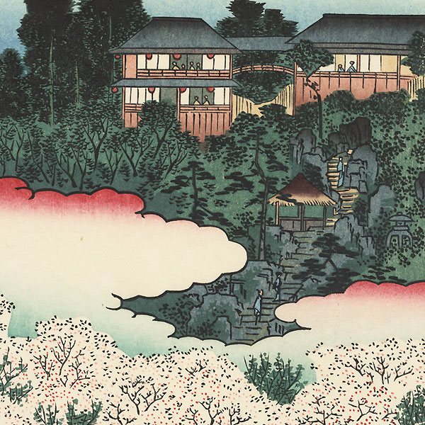 Flower Pavilion, Dango Slope, Sendagi by Hiroshige (1797 - 1858)